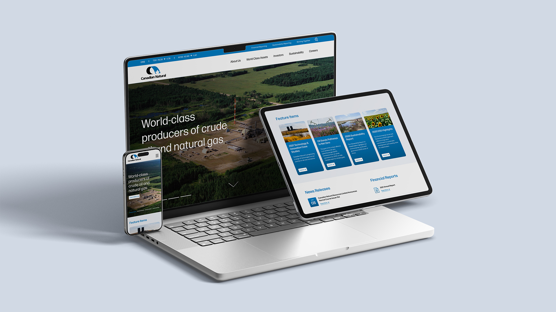 Canadian Natural website redesign