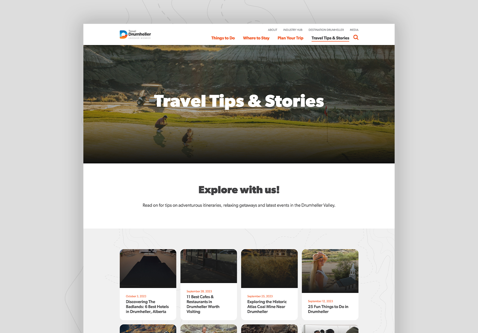 travel drumheller 2022 website design 3