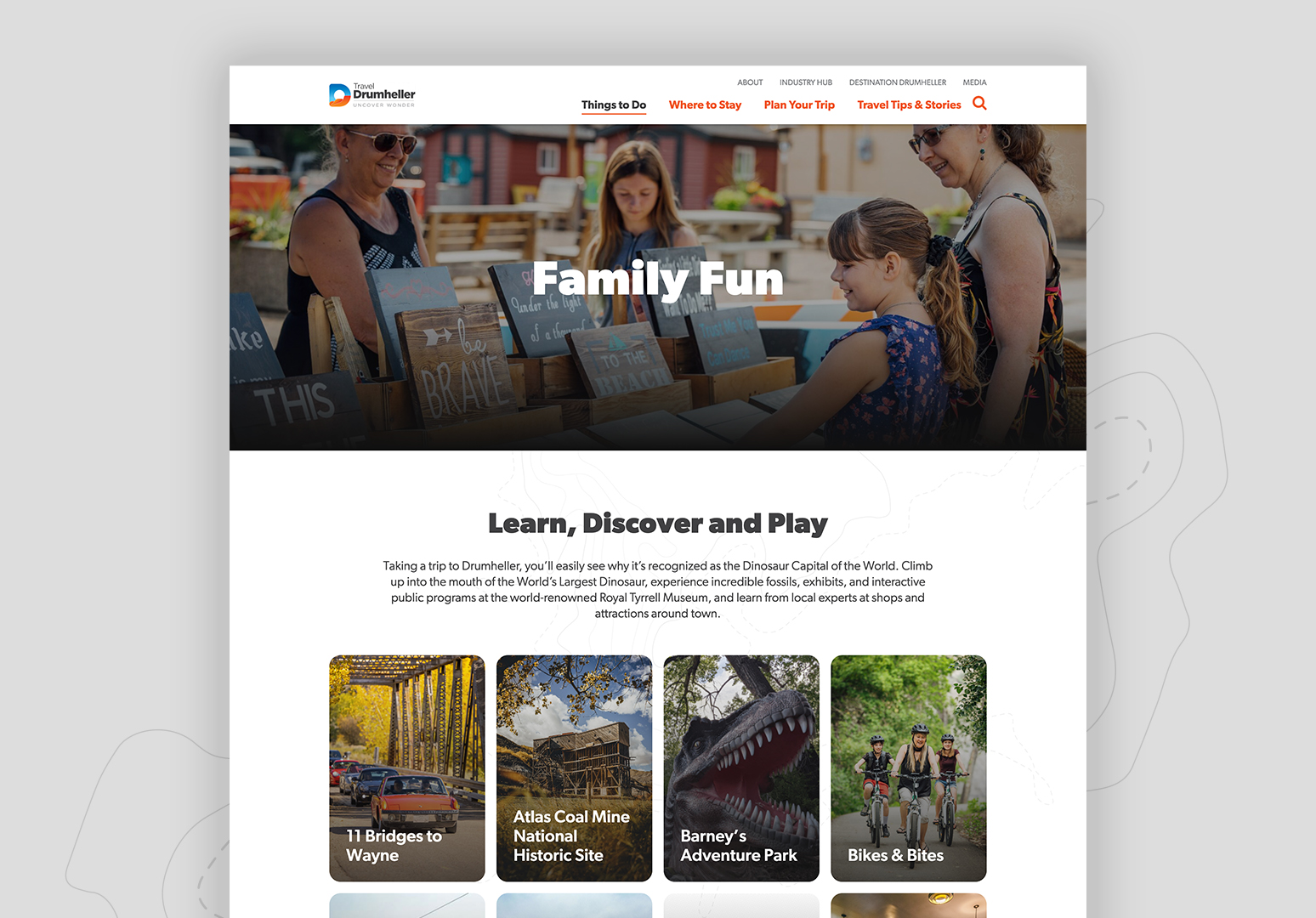 travel drumheller 2022 website design 1